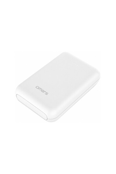 Omars 10000 mAh PD 20W Mini Powerbank Çift Çıkışlı Type-C & USB-A Beyaz