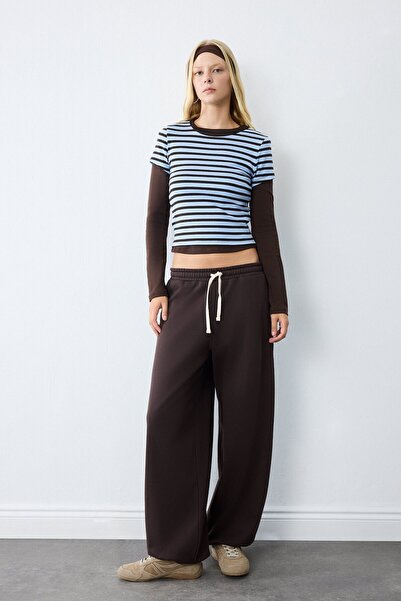 DeFacto Loose Fit Belted Elastic Cuffed Thick Fabric Sweatpants I6399Ax26Au