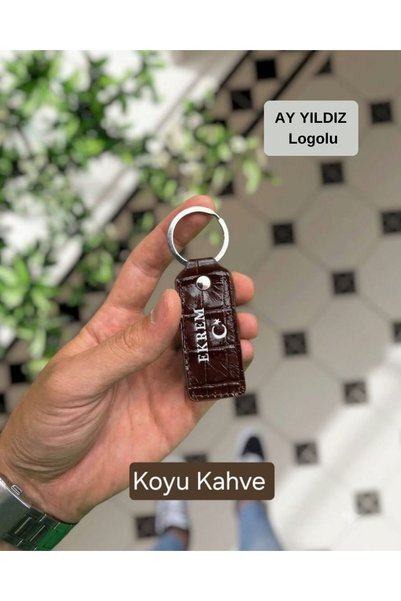 VİSSO 1020 Hakiki Deri İsme Özel Anahtarlık Kişiye Özel Deri Ürün
