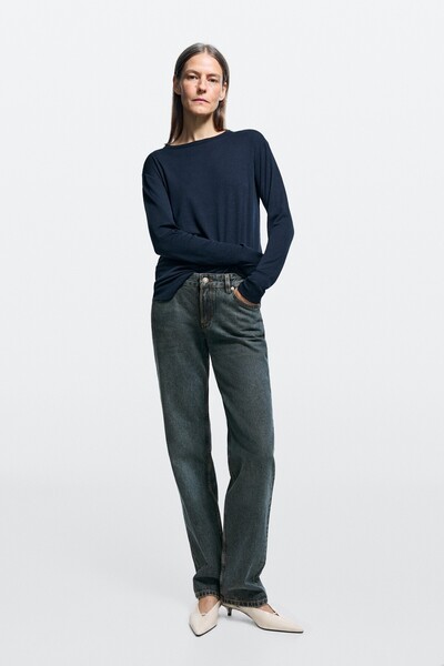 Massimo Dutti Düşük bel straight fit jean