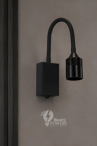 best power أبليك حائط ذراع مرنة أسود LED - إضاءة جدارية قابلة للتوجيه للقراءة...