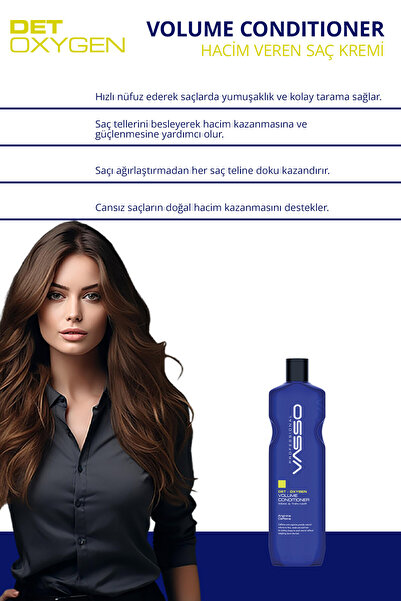 VASSO WOMEN Ince Telli Saçlar Için Hacimlendirici Saç Kremi - Vasso Det Oxygen Volume Conditioner 460 Ml