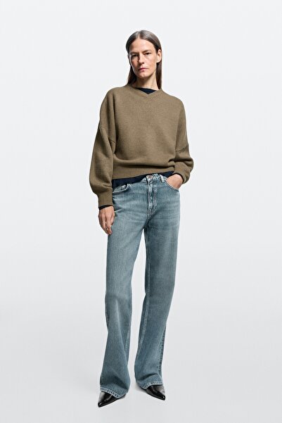 Massimo Dutti Yüksek bel bootcut fit jean