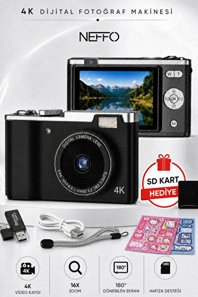 NEFFO Dijital Fotoğraf Makinesi | 48MP | 8X Dijital Zoom | Video & Selfie Des...