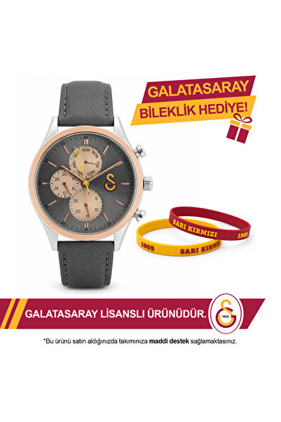 Galatasaray Deri Kol Saati U13857 - GS Bileklik Hediyeli