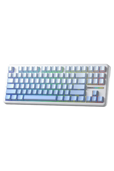 Aula F87 PRO Mekanik RGB TKL GrayWood V4 Switch Kablosuz Makrolu Hot Swap Kla...