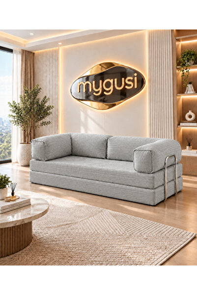 Mygusi MyLegom 90x200 cm Fitilli Kadife Yataklı Kanepe, Dinlenme Koltuğu, Yık...
