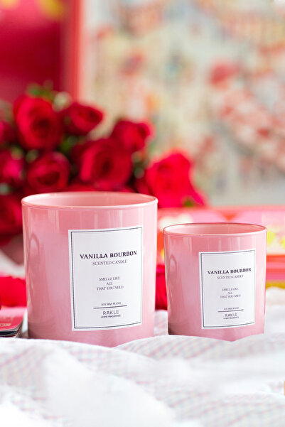 Rakle Le Jardin Vanilla Bourbon Kokulu 2'li Mum Seti Pembe 120 gr - 200 gr