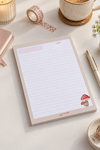Mantar Temalı A5 Çizgili-Notepad-Not Defteri-Bloknot