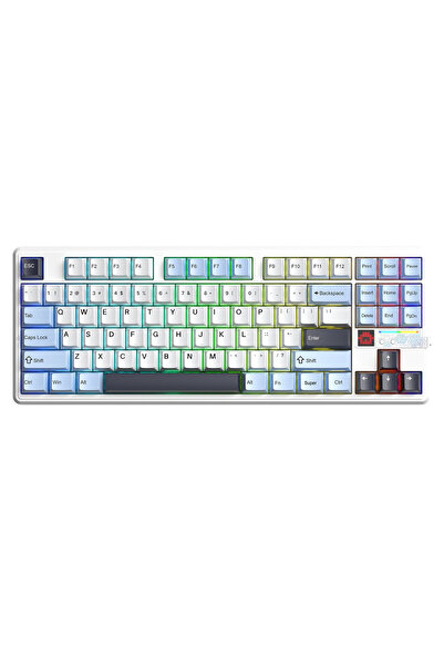 Aula F87 PRO V2 Mekanik RGB TKL Star Vector Switch Kablosuz Makrolu Hot Swap ...