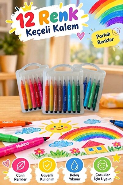muikoo 3 Paket 12'li Keçeli Kalem