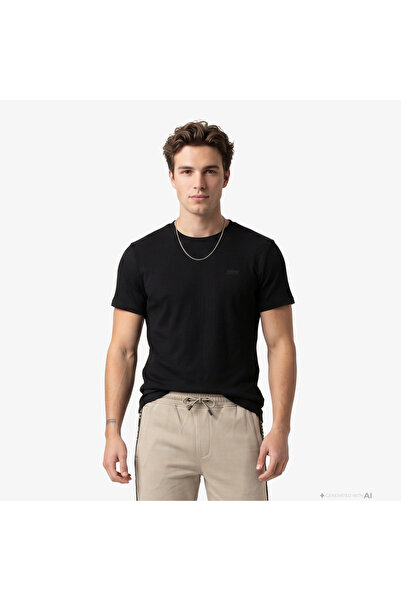 Guess Short Sleeve Crew Neck New Technical Stretch Men's Black T-Shirt M6Ri19...