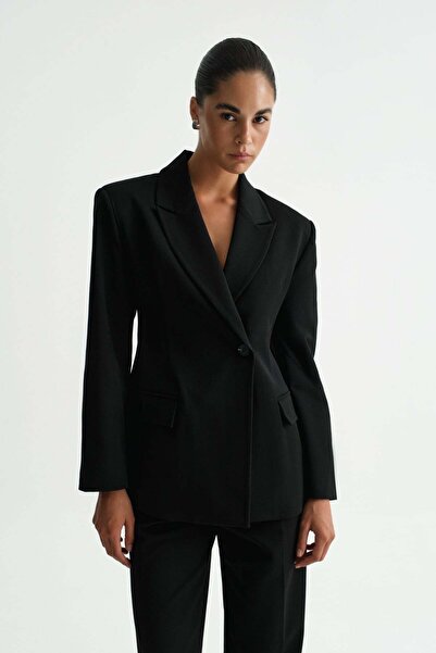 Açelya Okcu Premium Vento Side Button Detailed Woven Jacket