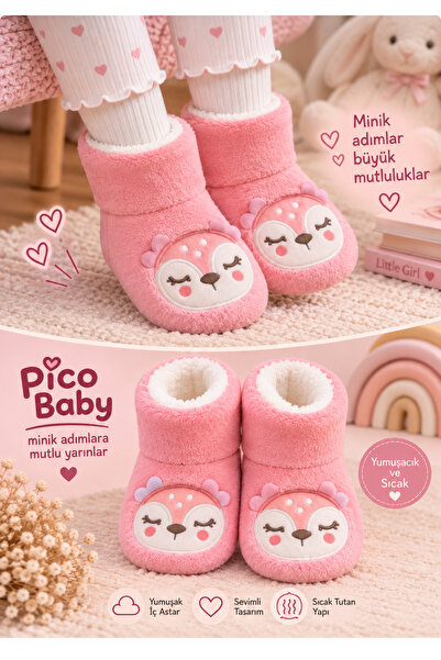 Pico Baby Bebek & Çocuk Kaydırmaz Tabanlı Ev Botu / Panduf / Kışlık Peluş Bot...