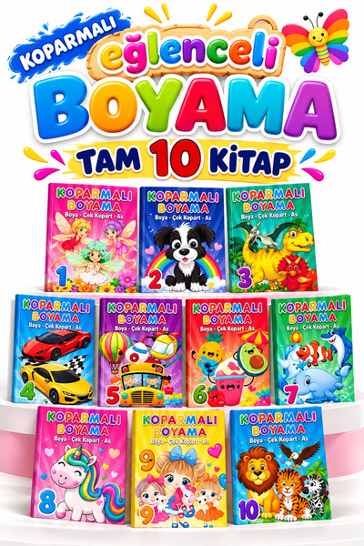 GÖNÜL YAYINCILIK 3-7 Yaş Eğitici-öğretici Süper Boyama Seti 10 Kitap