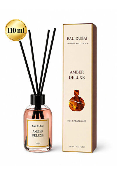 Eau Dubai Difuzor de parfum pentru cameră, Amber Deluxe, Difuzor cu bețișoare...