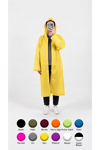 HGROUP Unisex Su Geçirmez Kapüşonlu Yağmurluk, Hafif ve Katlanabilir Yağmur P...