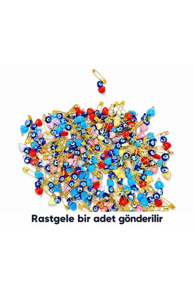 esdekor Karışık Figürlü Çengelli İğne Üzerinde Minyatür Nazar Boncuklu Süs Tekli (1 Adet Gönderilir)