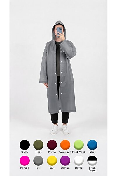 HGROUP Unisex Su Geçirmez Kapüşonlu Yağmurluk, Hafif ve Katlanabilir Yağmur P...