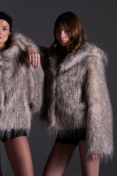 Açelya Okcu Premium Mars Hooded Faux Fur Women's Coat