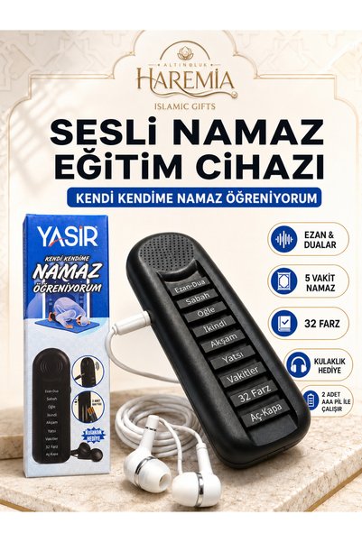Altınoluk Haremia Kulaklıklı Namaz Öğreniyorum Cihazı Ezan Dua Sesli Eğitim Seti 5 Vakit Öğretici Taşınabilir