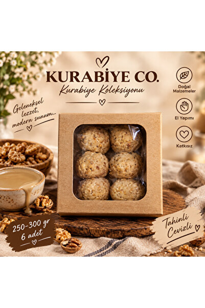 Tahinli Cevizli Kurabiye 250-300 Gr | 6 Adet | Geleneksel El Yapımı Kurabiye
