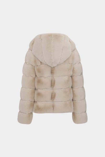 Açelya Okcu Premium Hooded Women's Rex Faux Fur Coat