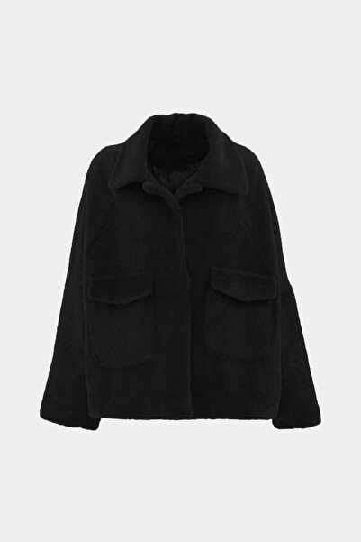 Açelya Okcu Premium Oversize Kadın Suni Kürklü Ceket Mont
