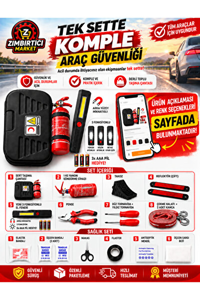 EVA Trafik ve İlk Yardım Setli Tüvtürk Onaylı Yeni Mevzuata Uygun (SİYAH)