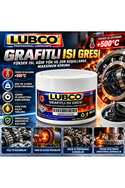 LUBCO 700 Derece Yüksek Isıya Dayanıklı Grafitli Gres Yağı 100 grm