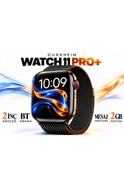 DURKHEİM Watch 11 Pro+ AMOLED Ekran Mesaj Yanıtlama BT Arama Konuşma Siyah Ma...
