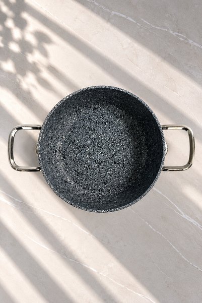 Zest Peakstone Flat Pot 24 cm Gray