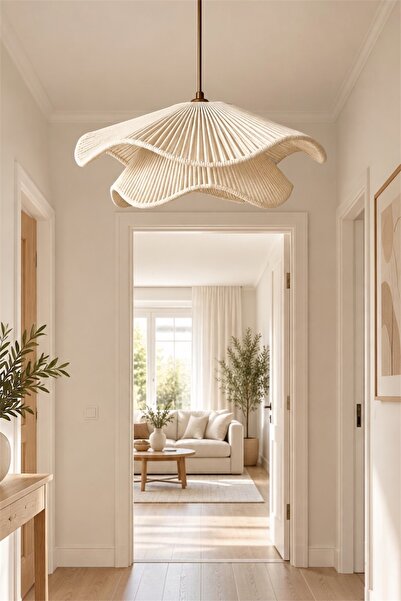 afralya home AFRALYAHOME Handmade İskandinav Rustik Tekli Sarkıt Avize DUY DAHİL