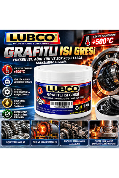 LUBCO 700 Derece Yüksek Isıya Dayanıklı Grafitli Gres Yağı 1 KG