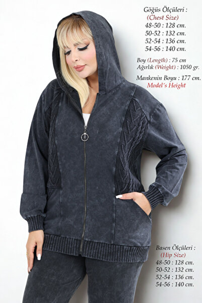 Laden Women's Plus Size Seasonal 100% Cotton Cardigan Trousers Set Zippered H...