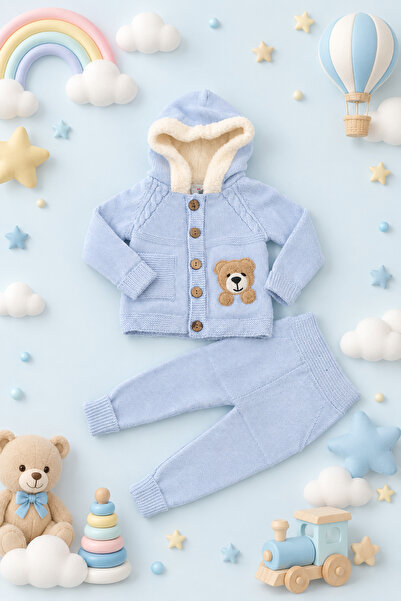 a baby Kuzu Astarlı Triko Taytlı Hırka