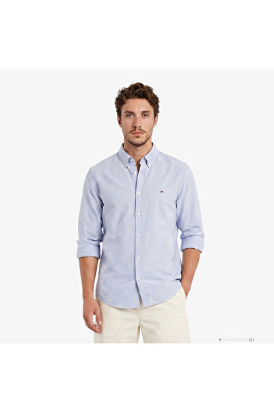 Tommy Hilfiger Oxford Erkek Mavi Gömlek