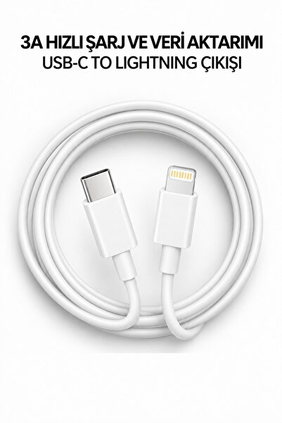 yumax iPhone Şarj Kablosu 3A Hızlı Lightning USB Data Kablosu Dayanıklı 1m