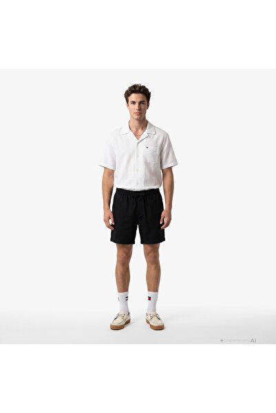 Tommy Hilfiger شورت كتان أسود عالي الجودة للرجال من Seasonal Quality