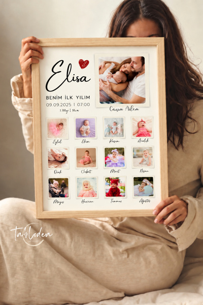 tablodea Pinterest Fotoğraflı Bebek 1 Yaş Anı Tablosu TD Kişiye Özel Tasarım ...
