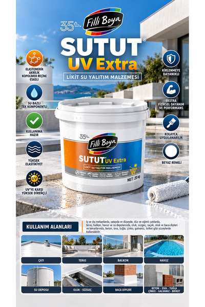 Filli Boya SUTUT UV Extra 20 Kg Likit Su Yalıtım Malzemesi – UV Dayanımlı, El...