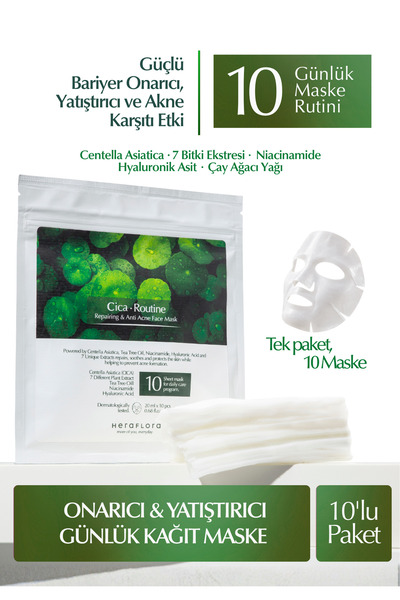 Heraflora Cica Routine Onarıcı, Yatıştırıcı, Kızarıklık ve Akne Karşıtı Günlü...