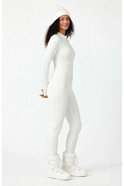 MAİMODA İçi Şardonlu Parmak Geçirme Detaylı Tulum/- "Thermal Jumpsuit with Th...