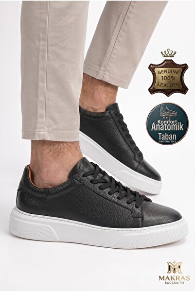 MAKRAS EXCLUSIVE Casual Tommy Sneaker Eva Taban Hakiki Deri Günlük Ayakkabı S...