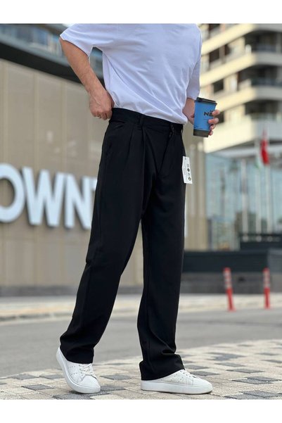 wamoss Men's New Season Black Baggy Pants 2026 Pl11