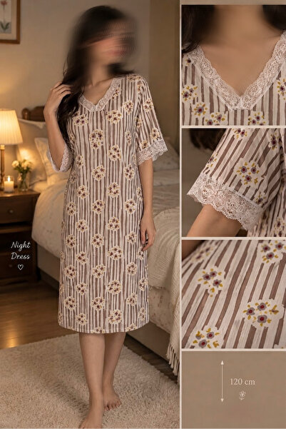ISHRAQAT AL-AMAL Comfortable Midi Nightgowns with One Size Fit All and Beauti...