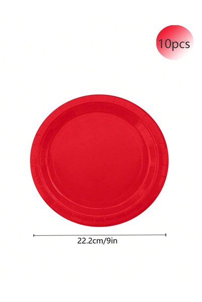 Choice 10pcs 9in plate Solid Red Theme Birthday Super Girls Decorations Party...