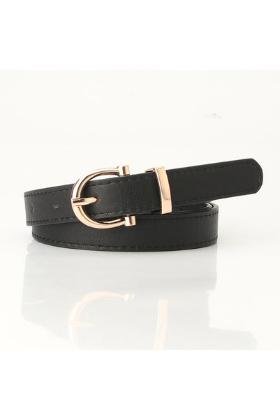choice2 105cm-41.33 inch black 2023 Women Belts New PU Leather Simple Metal B...