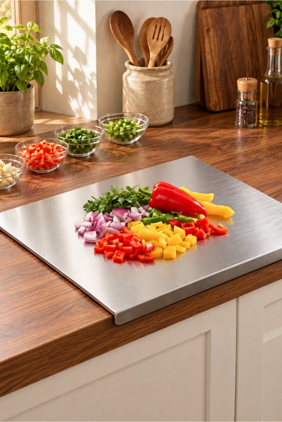 Selirxy 304 Stainless Steel Cutting Board 40x50cm, Large Non-Porous Metal Cho...