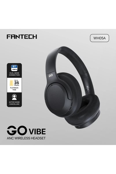 Fantech WH05A Wireless Headset, 40MM Drivers, 35H Playback, Active Noise Canc...